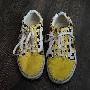 Custom made Vans Yellow and Black Sunflower Sneakers